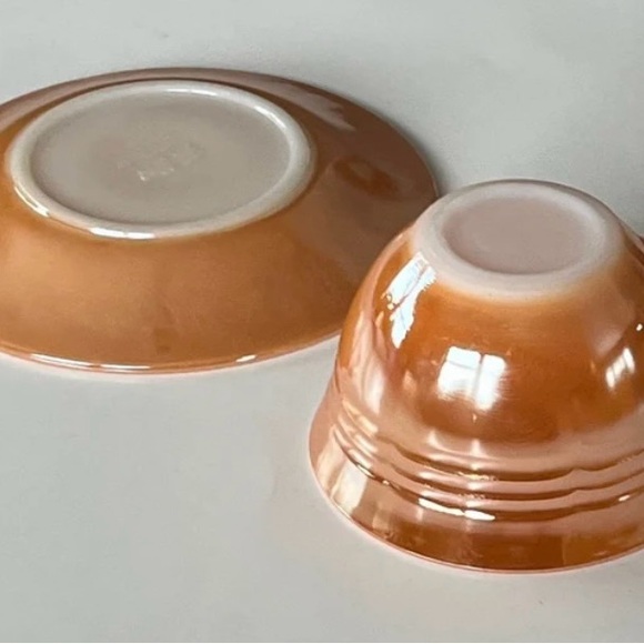 Peach Lustre bundle/3 from Anchor Hocking Fire King circa 1950-1962 dinnerware - Picture 8 of 11